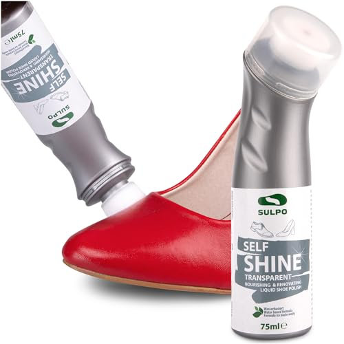 SULPO crema zapatos incoloro - betun para zapatos - crema zapatos cuero - con base de agua- acondicionador de cuero - crema limpiadora zapatillas -aplicador de esponja - 75ml