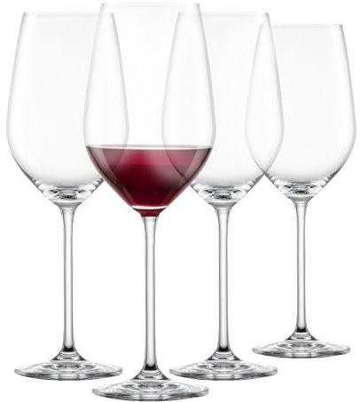 SCHOTT ZWIESEL Copas de vino tinto Fortissimo (set de 4), refinadas copas de clarete para vino tinto, copas de cristal Tritan aptas para lavavajillas, fabricadas en Alemania (art. nº. 123682)