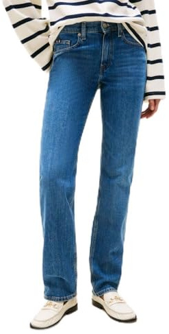 Tommy Hilfiger Damen Jeans Hose Classic Straight Fit, Blau (Nos Mid Blue), 28W/30L