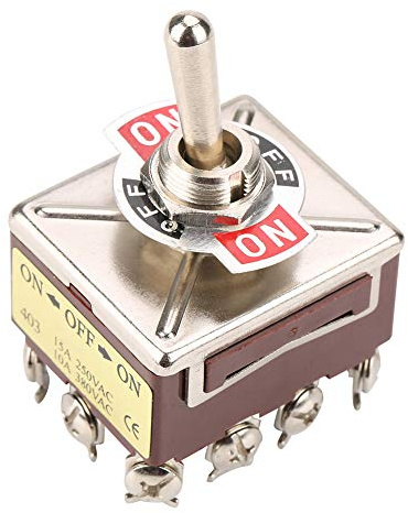 Interruttore a Levetta 4PDT ON/OFF/ON a 3 Posizioni, 12 Pin 15A/250VAC 10A/380VAC - Qualità Premium, Compatto e Interruttore per Controllo Industriale, Automobili Ed