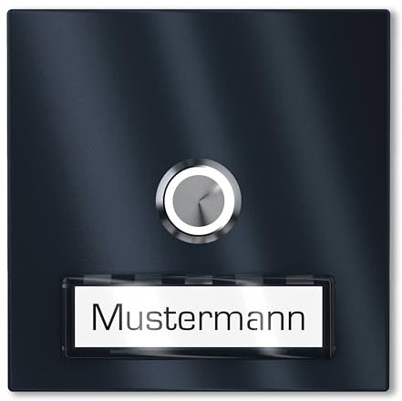 Graviers Funkklingel – Quadratische Türklingel aus Edelstahl, Anthrazit RAL7016, kabellos, Lasergravur, kompakt (110x110 mm), 300 m Reichweite, wetterfest, einfache Montage