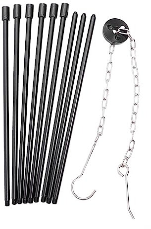 TOGEVAL 1 Trípode Para Acampar Soporte Ajustable Soporte Para Utensilios De Cocina Linternas Aire Libre Barbacoa Aire Libre Trípode De Maceta Colgante Aleación De Aluminio Black