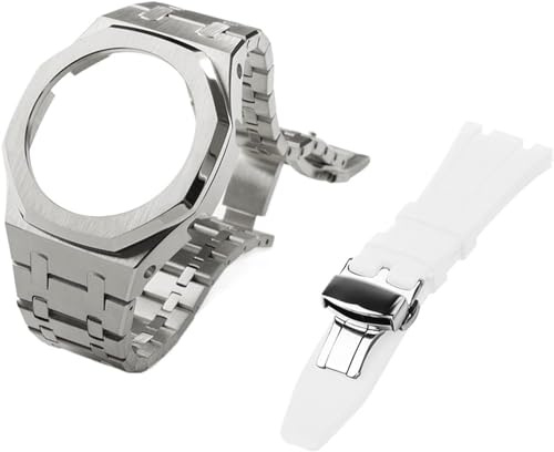 ZEDEVB Metall-Uhrengehäuse, Lünette und Fluorkautschuk-Uhrenarmband, Kombinationsset, für GA2100, GA2110, GAB2100, GM2100, Mod Kit für volle Uhr, GA-2100 or GA-2110, Achat
