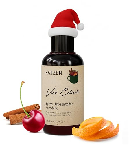 Kaizen Christmas Tree Room Spray - Mulled Wine Scent with Cherry, Cinnamon & Orange Peel – Long-Lasting, Cozy & Spiced Festive Air Freshener for Home, Office, Kitchen & Linen - 100ml Holiday Edition