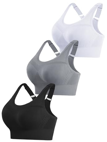 Litherday Women's Sports Bra Max Control Solid High Impact Wirefree Sports Bras for Women Removable Padding Yoga Gym Running Crop Top