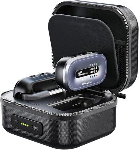 Xvive AC58 Wireless Guitar System 5.8GHz, A58 Guitar Wireless System with Charging Case for Active or Passive Pickup Electric/Acoustic Bass Guitar