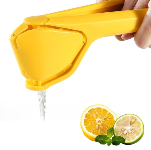 KOSLEOW Exprimidor de Limon Manual con Palanca, Manual Juicer de Cítricos Plegable, Material Alimentario sin BPA para Cocina, Bar, Restaurante (Amarillo)