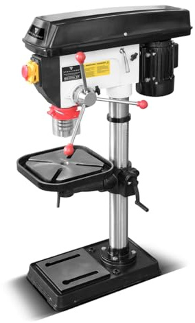 STAHLWERK Taladro de columna - Robusto taladro de columna de 550 W para bricolaje, metalistería y modelismo, diámetro de perforación Ø 16 mm, 200-2.800 rpm, robusta mesa de perforación