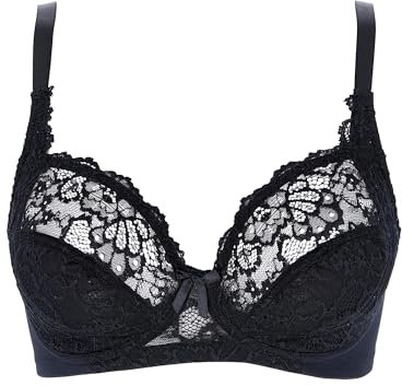 Cotonella, Reggiseno a Balconcino Emma, con Coppe in Pizzo e schiene in Microfibra, Un Reggiseno dalle Spalline rivestite in Cotone, Senza Ferretto e Senza Imbottiture - Art. CD038