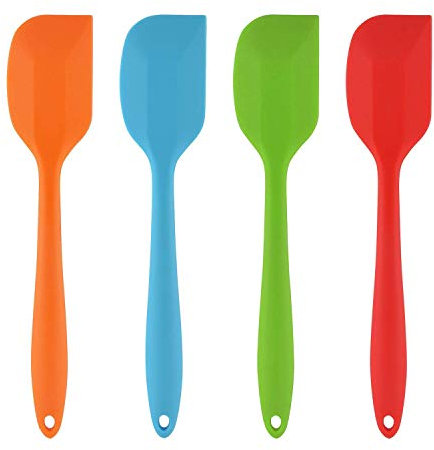 MOACC 4 Pezzi Spatole in Silicone, Spatola da cucina, Spatola per Dolci, per Cottura e Miscelazione, Resistenti al Calore, Padella Antiaderente, Lunghezza 26 cm