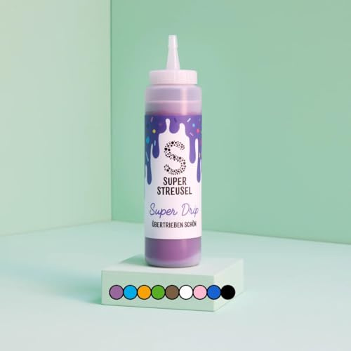 Super Drip Lila Kuchenglasur Cake Melts Schokolade 300g | Drip Cake Glasur für Kuchen Kekse Plätzchen Eis Muffin Torten uvm. | Cake Drip Flasche | Icing Dekoration