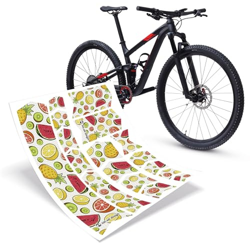 Riesel Design® Frame:Tape 3000 Fahrrad Rahmenschutz - Stylische Fahrrad Schutzfolie/Selbstklebende Fahrradschutzfolien/MTB Rahmenschutzfolie als Kratzschutz (Fruit)