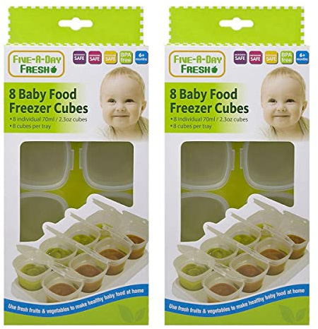 16 Baby Food Freezer Cubes Weaning Pots Fruit Veg Puree Storage Containers 70ml BPA Free Microwave Safe