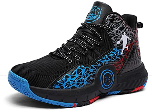 Ucilxi New Flying Woven Fashion Basketball Shoes Black and Red