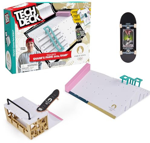 Tech Deck - Finger Skate – Park X-Connect Shane O'Neill – offizielles Lizenzprodukt Olympische Spiele Paris 2024 – Skatepark anpassbar – Mini Skate Finger – Spielzeug für Kinder – Spiel für Kinder ab