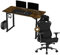 ULTRADESK Uplift Computertisch Gaming Tisch Schreibtisch + Stuhl Throne - Stahlkonstruktion - Platz für DREI Monitore - Elektrische Höheneinstellung - Langlebiger Gaming Stuhl - Zubehör - Braun