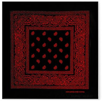 JOPHY & CO. Bandanas aus 100 % Baumwolle, Unisex, Paisleymuster, einfarbig, für Haar/Hals/Handgelenk/Kopf, COD.644, Schwarz Rot Paisley, Regular
