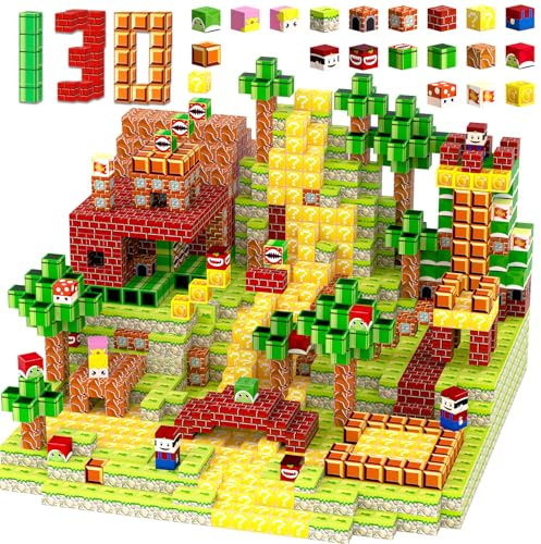 Construction Magnetique Enfant 130 Pièces, Cubes de Jeu Magnétiques pour Enfants, Blocs de Constructions Aimantés, Cadeau pour Garçon et Fille, jeu de Construction pour Enfants 3 4 5 6 7 8 9 10 Ans
