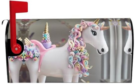 Unicorn Accessories Print Magnetic Mailbox Covers,Unique Outdoor Spring Decor For Standard Size Mailboxes