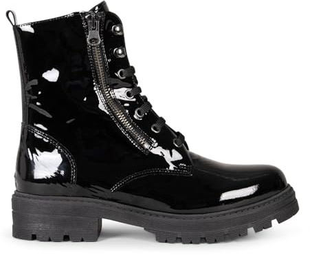 MILITAR – Botas militares de mujer NEGRO CHAROL, EU 38