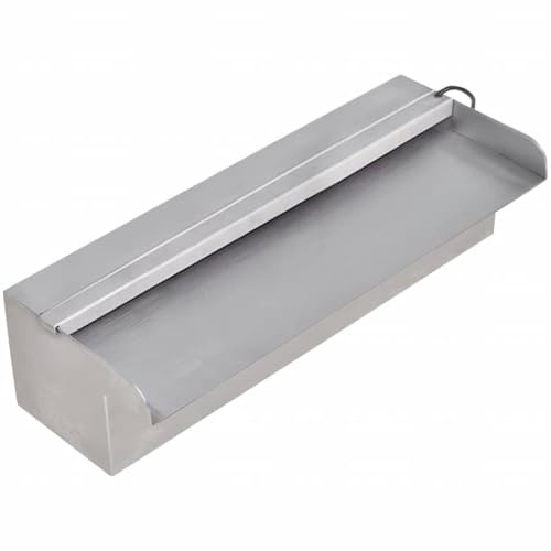 Generico Cascata per Laghetto Rettangolare con LED in Acciaio Inox 30 cm,Fontane e laghetti,Fontane e cascate ornamentali-41671