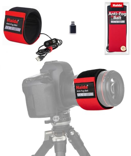 Haida Lens Dew Heater Strip, Lens Warmer, Dew Heater for Telescope Lens Heating defogging and dehumidification, USB with 3 Heat Settings for Telescope,Camera (Red)