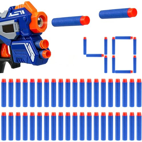 40 Pz Dardi per Nerf, Set di Ricarica di Dardi in Schiuma per Nerf N-Strike Elite Series Blaster, Darts di Ricarica per Munizioni, esterni per famiglie, bomboniere per feste