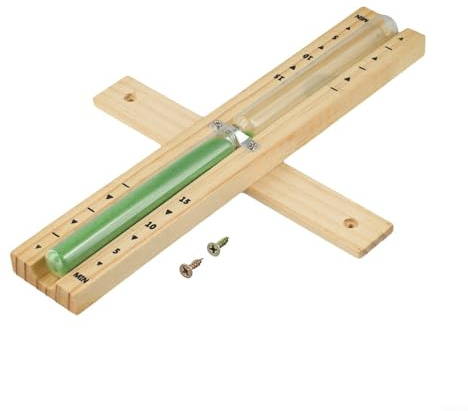 Reloj de arena para sauna de 15 minutos, resistente al calor, para sala de vapor y sauna, marco de madera con vidrio transparente, temporizador multiusos para clase de yoga (verde)