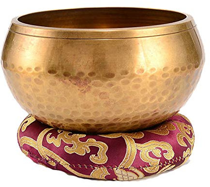 Tibetisches Klangschalen Set Aus Nepal Große Original Tibetische Klangschale Singing Bowl Aus Set Zur Yoga Meditation, Entspannung Und Achtsamkeit Das Ideale Geschenkset,A4