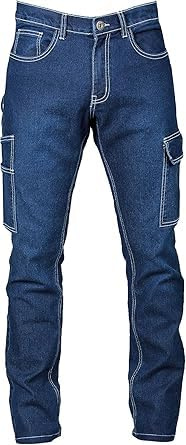 JRC 993680 Jeans Denver Man Pantalone da Uomo Multitasche Elasticizzato Misto Cotone Poliestere Lycra Taschino portamoneta Blu Indigo (4XL)