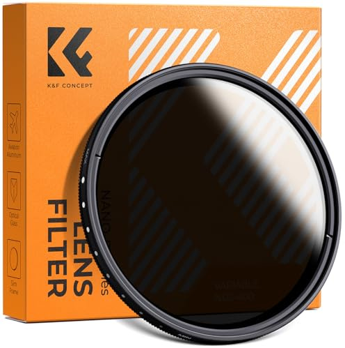 K&F Concept - Filtro ND variable ND2-400 ND de densidad neutra ajustable ND2 ND4 ND8 ND16 ND32 a ND400 para lentes de cámara (55 mm)
