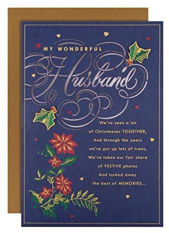 Hallmark julkort för make – klassisk design med hjärtligt meddelande