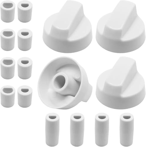 CABLEPELADO Manopole per telecomando universale per forno, manopola piastra in vetroceramica, manopole da cucina, maniglia a gas, con adattatori, diametro 4 cm, confezione da 4 pezzi, bianco