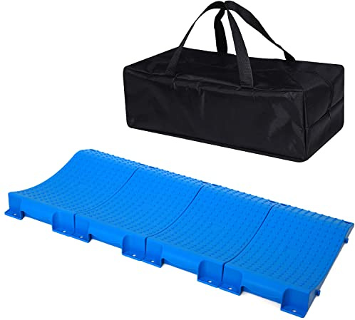 GarfatolRv Tire Saver Ramps Anti-Slip Pads Design, Car Tire Wheel Ramps for Flat Spot and Flat Tire Prevention, Tire Savers for Storage, Carrying Bag, Easy to Store 4 Pack (Blue)