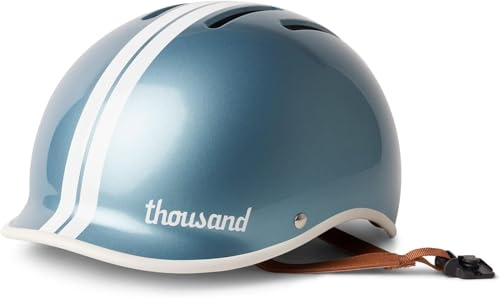 Casco Bicicleta Adulto Thousand Heritage – Casco Unisex ventilado con Sistema antirrobo PopLock – Ideal para Bicicleta Urbana, Skate o Patines para Hombres y Mujeres – Heritage 2.0 Pelham Blue, L