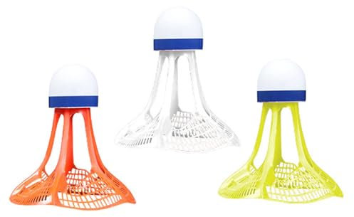 QSTDGVPW 3 X Winddichte Badminton Sporttrainings Badminton Federbälle, Badmintonbälle für Spieler Aller Spielstärken, Fitnessstudio, Gemischte Farben