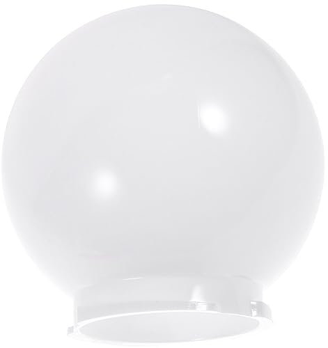 Garneck Acryl-Lampenpfosten- Mit 3. 74-Zoll-Sockelhals Weißer Lampenschirm Deckt Deckenventilator-Globen Runder Kunststoff-Wandmast-Lichtglobus Für Den Außenbereich Ab