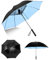 Jiawu Parapluie Solaire avec Ventilateur, UPF 50+ Résistant au et à la Pluie, Parapluie Portable 2600 MAh Rechargeable par USB avec Ventilateur de Refroidissement Personnel