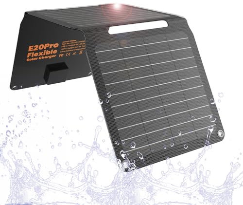 FlexSolar 20W Solar Panel Charger Portable Foldable Fast Charging QC3.0 USB-A USB-C Output Small Power IP67 Waterproof Camping Backpacking Hiking Emergency for Phones Power Banks Flashlight Fans