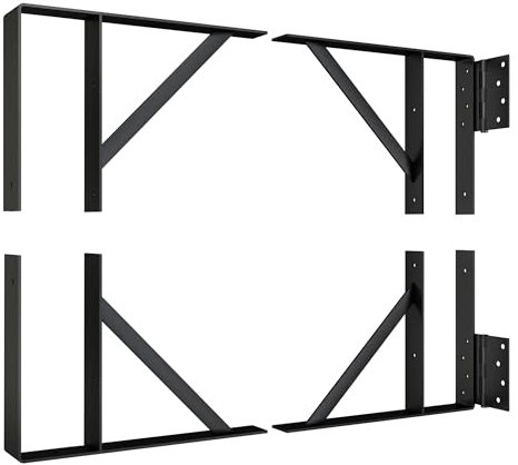 BarnSmith Heavy Duty Anti-Sag Gate Hardware Kit - Steel Brackets with Welded Hinges for Wooden Fence, Driveway, Corral Gates - Fence Gate Kit, Gate Hinges (Door Not Included)