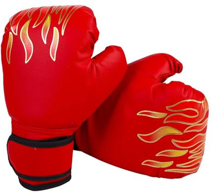 Guantes de Boxeo, Guantes de Entrenamiento Junior para Niños, Muay Thai y Artes Marciales, para Fitness, Kickboxing, Rojo