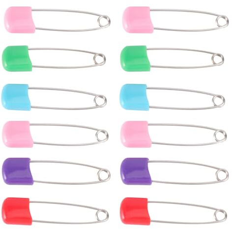 DIYEAH 12 Pezzi spille di sicurezza in acciaio inossidabile sciarpa perni spray elastici piccolo sicuro clip per succhietto quilters coperta vestiario diaper spille da balia