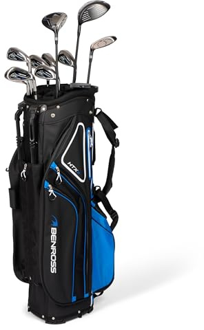 Benross HTX2 - Juego completo de palos de golf con bolsa de carrito, conductor, madera de Fairway, híbrido, hierros 5-SW, putter de mazo, ejes de grafito, agarres para todo tipo de clima, bolsa de