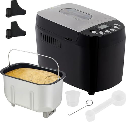 WaaYb Breadmaker Automatico, Produttore di Pane da 850W con Copertura di visualizzazione in Acciaio Inossidabile, 15 Menu Pre-programmati tra Cui Senza glutine, Timer 15 Ore, 60 Minuti di Calore