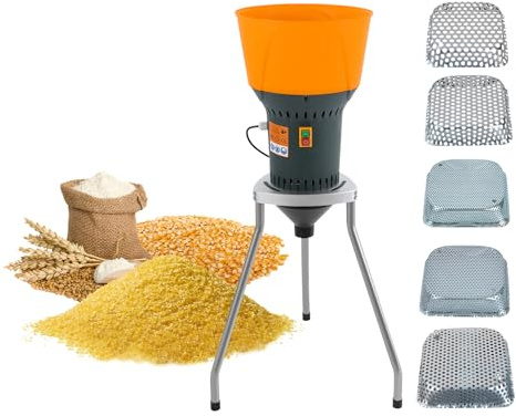 Macinino elettrico per cereali con 5 setacci, 50 l, macinino elettrico per grano secco, mais, riso e spezie, 1300 W, 220 V