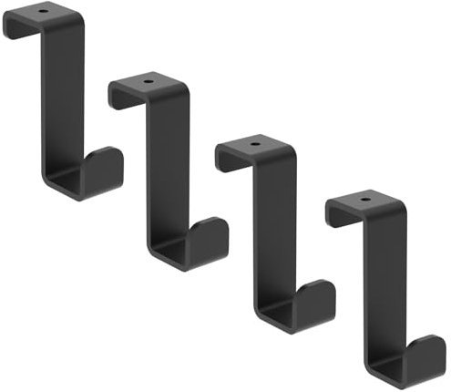 Innbee® Türhaken zum Einhängen Kleiderhaken für Türgarderobe Tür Haken Jacken, Mäntel, Handtaschen Metall Hakenleiste Küchenschränke Badezimmer pulverbeschichtet LOFT (4, SCHWARZ)