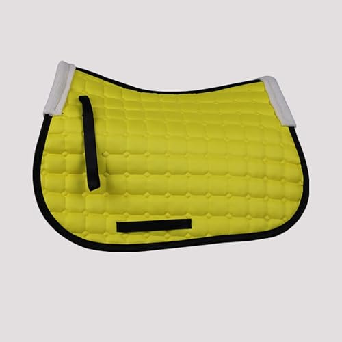 Close Contact English Saddle Pad - Non-Slip Shock Absorbing Horse Riding Pad with Moisture-Wicking Design for Western and Dressage(yellow)