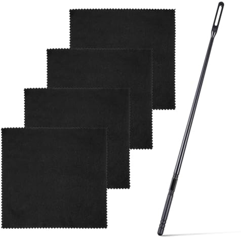 IANFAN 5 Stückt Flötenputzer Se, Flöten Reinigungsstab mit 4 Stück Reinigungstücher Flötenreinigungsset Flötenputzer Innenpflegewerkzeuge für Pflege Innen- und Außenreinigung von Instrumenten