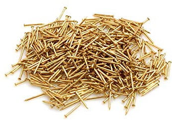 Design61 Clavos de cabeza redonda, 2,2 x 40 mm, hierro chapado en latón, 100 g (aprox. 80 unidades)