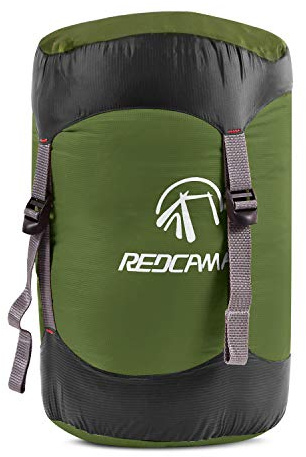 REDCAMP 27L Nylon Compression Stuff Sack for Sleeping Bag, Lightweight Compact Compression Bag for Camping Outdoor Hiking Backpacking Travelling, Army Green…